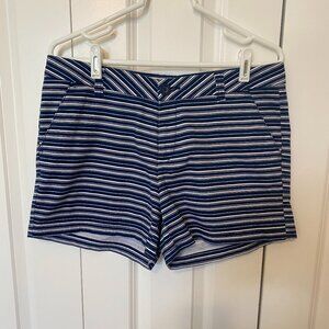BCG Womens 8 Blue And White Striped Shorts